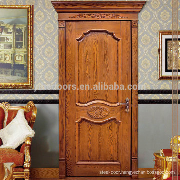 Carved architrave and casing wooden door single leaf door